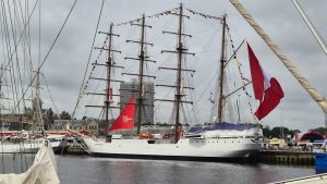 The BAP Union, one of the largest ships in port, from Peru
