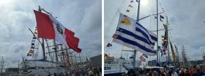 Peru and Uruguay flags